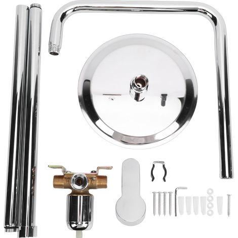 Kit de douche extérieure en acier inoxydable 304, fixation de tête de pluie avec poignée unique pour jardin galvanisé (1/5)