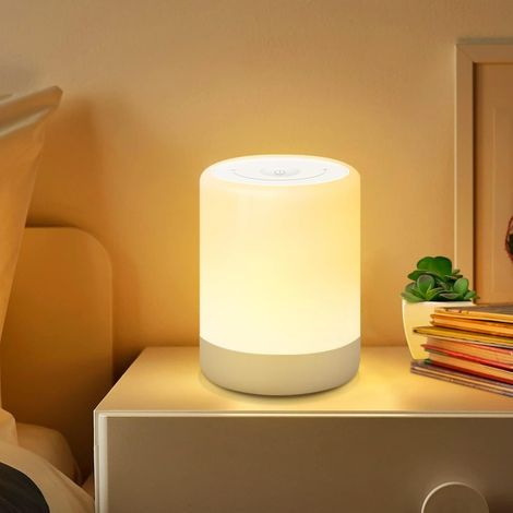 Lampada da comodino a LED, luce notturna touch dimmerabile, modalità calda e lampada da tavolo RGB dimmerabile, ricaricabile tramite USB, regalo per bambini e adulti