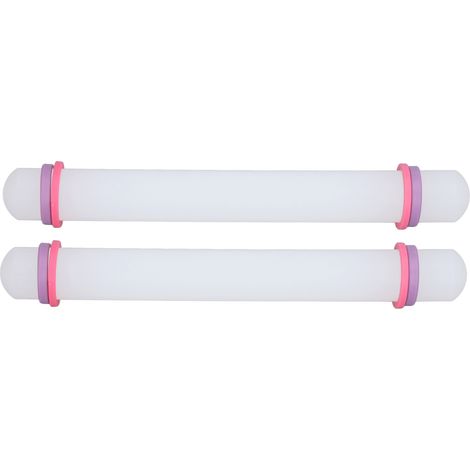 2 Pièces Rouleau à Pâtisserie en Plastique Sécuritaire et Robuste, Surface Antiadhésive, Usage Polyvalent pour Petits Rouleaux