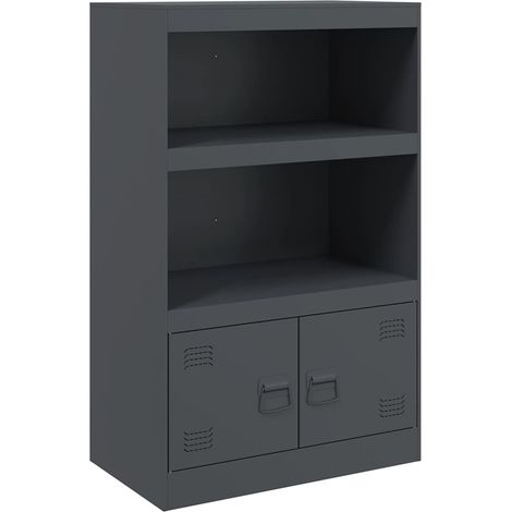 Credenza buffet cassettiera mobile contenitore organizer cucina soggiorno soggiorno 67 x 39 x 107 cm acciaio antracite 020029697