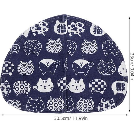 Rideau de litière pour chat Tissu occultant japonais pour maison de toilette chat Accessoire bac à litière suspendu bleu