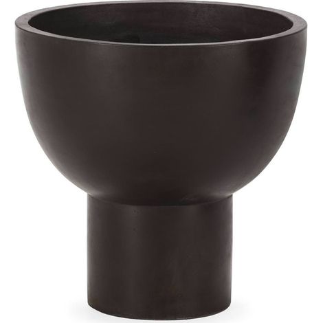 Cache pot en ciment noir sur pied - Noir (1/2)