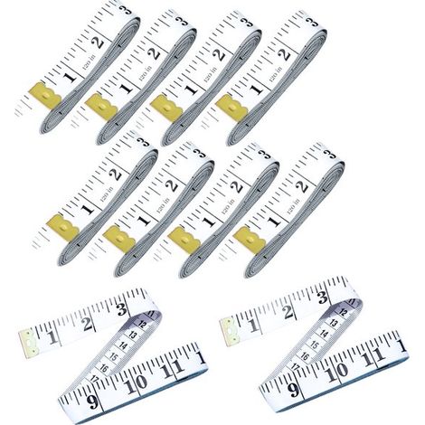 Metro a nastro flessibile, 10 rotoli da 3 metri, ideale per sartoria. (1/5)
