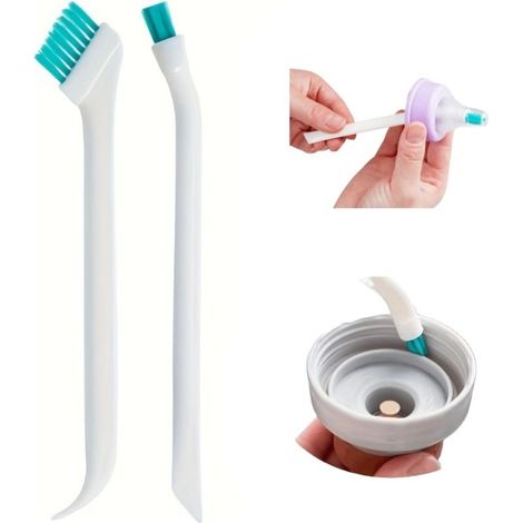 Ensemble de goupillons de nettoyage pour biberons double taille - Soies en nylon, tête de brosse, tête de brosse bleu-vert (1/5)