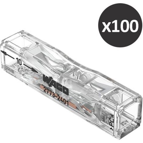 Lote de 100 bornes WAGO 2773 Inline 2x4mm²