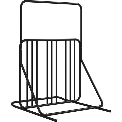Support à vélos support de roue avec poignée des deux côtés pour jusqu'à 4 vélos résistant aux intempéries en acier noir 102 x 92 x 130 cm