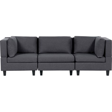 Modulsofa 3-Sitzer UNSTAD Stoff Dunkelgrau