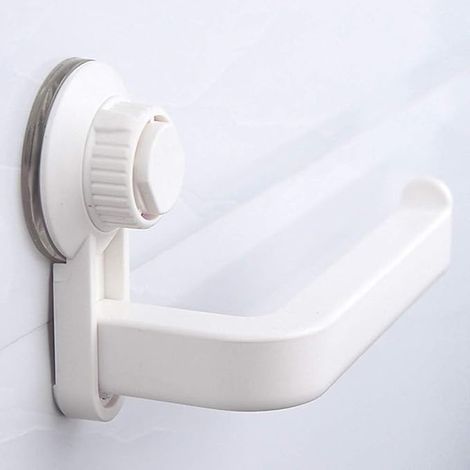 2 stickers muraux (noir + blanc) pour rouleaux de papier toilette avec ventouse, idéal pour la salle de bain et la cuisine, mur aspirant sous vide, mur sans vis, imperméable à l'eau et à l'humidité (1/5)