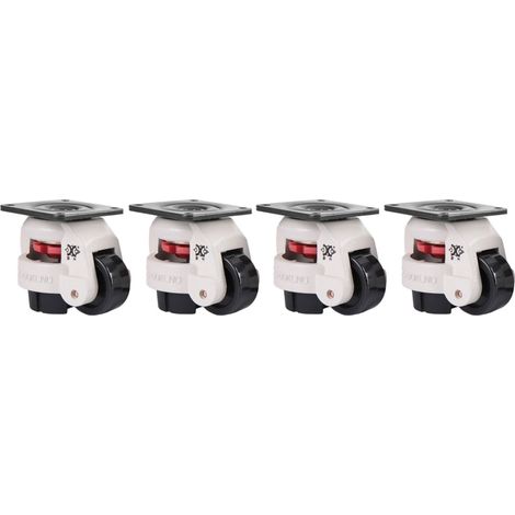 Lot de 4 roulettes pivotantes rétractables de 2 pouces pour machines industrielles, à réglage de niveau, pour usage intensif, capacité de 551 livres (1/5)