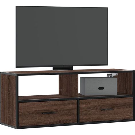 TV-Schrank Braun Eiche 100x31x39,5 cm Holzwerkstoff und Metall