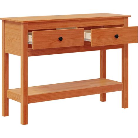 Mesa Consola Marrón cera 100 x 35 x 75 cm Madera de Pino Sólido vidaXL