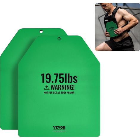 VEVOR Gewichtswestenplatten 8,9 kg Paare, Premium-Gewichtsplatten aus Stahl, ergonomische Passform – WODs, Zusatzgewicht für Gewichtswesten Krafttraining Laufen Fitness grün (1/5)