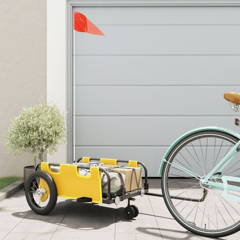 Remorque de vélo jaune tissu oxford et fer vidaXL831293