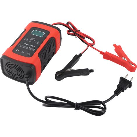 Chargeur de batterie intelligent automatique à trois étapes avec écran LCD, chargeur multifonctionnel, AC100-240V, convient aux véhicules électriques, prise standard américaine. (1/5)