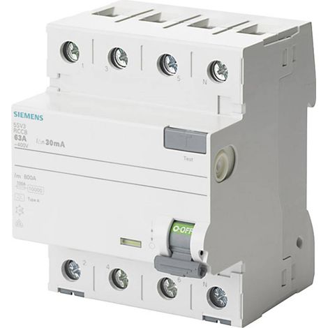 Siemens 5SV33446 5SV3344-6 Interruttore differenziale A 4 poli 40 A 0.03 A 400 V (1/6)
