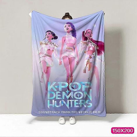 K-Pop Demon Hunters Decke, weich und warm, ideal zur Dekoration von Kinderzimmern und als Geschenk für jugendliche K-Pop-Fans. (1/5)