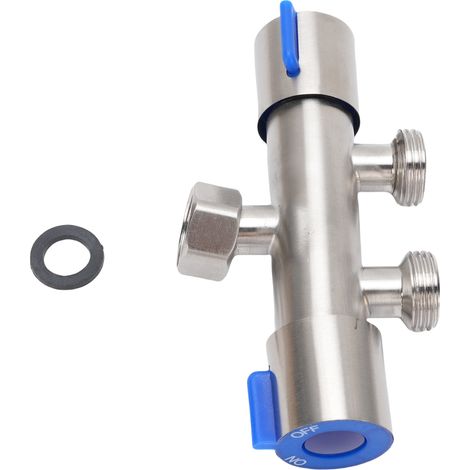 Conector en Y para manguera de jardín, acero inoxidable 304, 1 entrada, 2 salidas, rosca interna G1/2, grifo de cocina exterior. (1/5)