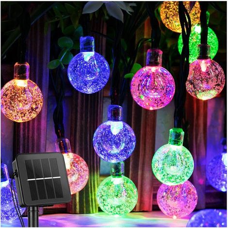 100 LED Guirlande solaire extérieure, 13 m, étanche IP65, lumière dégradée multicolore, pour jardin et décoration festive