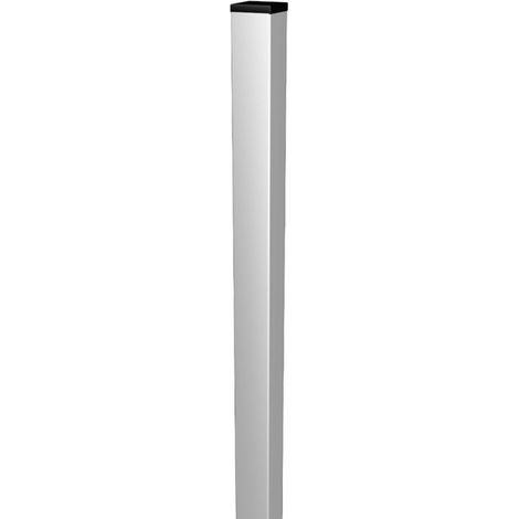 Palo Tubolare Quadro Bianco 50X50 mm - Altezza Palo 110 cm - Completo di 3 Piastrine per Fissaggio