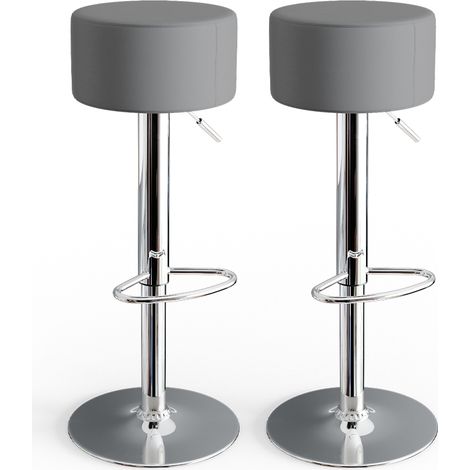 Set di 2 sgabelli da bar , Grigio, 33 x 92 cm 2 parti, Vicco