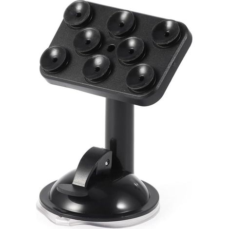 Support de Téléphone Portable pour Voiture Ventouse 8 Points en Plastique Noir, Rotation à 360 Degrés, Léger Tableau de Bord (1/5)