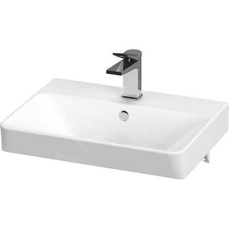 Cersanit Mille - Lavabo 51x38 cm, avec trop-plein, trou pour robinetterie, blanc K675-004 (1/4)