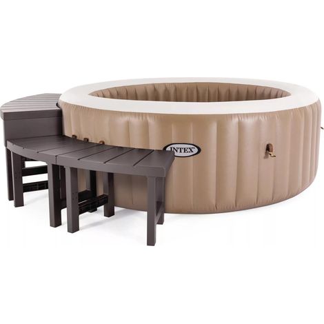 Intex 28515 Set di Panchine per PureSpa Rotonda 4 posti 2 pezzi medi e 2 pezzi alti marrone scuro