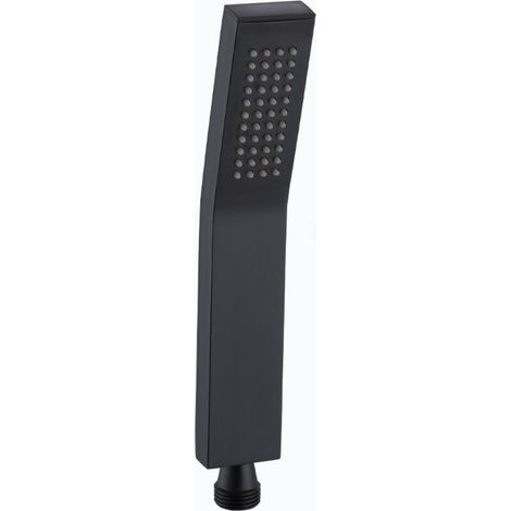 Handbrausekopf, quadratischer Duschkopf für Badezimmer, G1/2 Zoll, mattschwarz (1/5)
