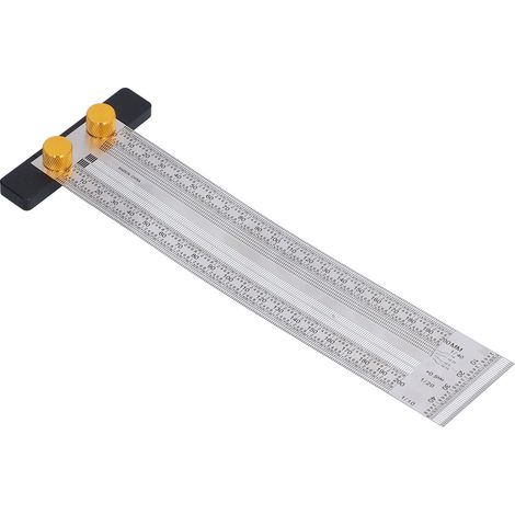 Markierungsskala Exquisites, präzises, tragbares, praktisches, robustes, langlebiges, multifunktionales T-förmiges Lochlineal (200 mm) (1/5)