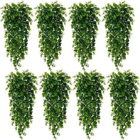 Set di 8 piante artificiali di ragno, con tralci di edera da 75 cm, resistenti ai raggi UV, adatte per camere da letto, soggiorni e pareti. (1/5)