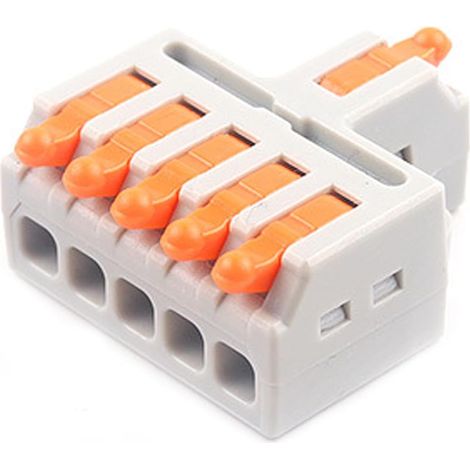 CCYKXA 11-Piece Connection Terminals, D1-5 Quick Electrical Connector, 1 Input, 5 Outputs, Compact Conductor Wire Connectors, 0.08-2.5(4.0) mm², 250V, 32A, with Control Lever (1/4)