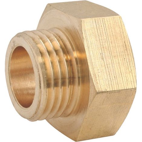 Réduction laiton brut mâle 12/17 – femelle 20/27 – sachet de 2 pièces – Raccord fileté pour plomberie – Résistance à la corrosion - 17-Femelle (1/2)