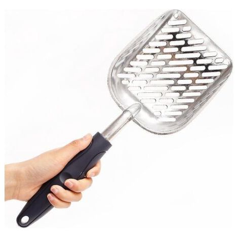 Cat Litter Scoop, Cat Litter Scoop, Metal Cat Scoop, Universal Pet Scoop, Aluminum Alloy Sieve with Deep Scoop Design, Durable Rubber Handle (1/3)