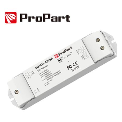 Ricevitore DIM + pulsante12/24V, 1CH10A/15A 12-48VDC RF2.4G