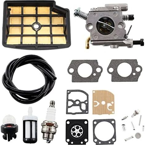 Carburador con bujía, kit de reparación para motosierra 020 020T MS200 MS200T. Reemplaza a Zama C1Q-S126, 1129 120 0653. (1/5)