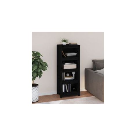 Bibliothèque Noir 50x35x125,5 Bois de pin massif (1/5)