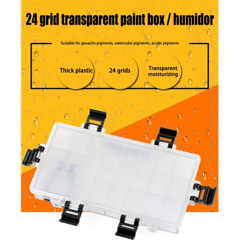 Aquarell-Palettebox mit 24 Näpfchen, luftdicht und auslaufsicher, ideal für Reisen. (1/5)