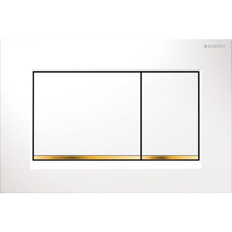 Placca Geberit Sigma20 Square Bianco / Dorato Doppio Tasto (ex Sigma30) 115.883.KK.1 Bianco
