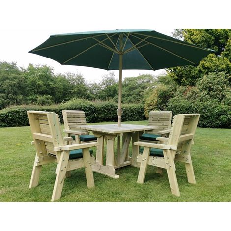 Ergo Wooden Garden 4 Seat Table Set 4 Xc (1/3)