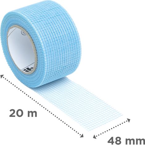 Adfors – Bande à joint autocollante en fibre de verre 48 mm x 20 m – Application facile pour joints plaques de plâtre – Réduction de la pénibilité