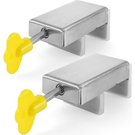 (6,9 × 3,5 × 3,2 cm) 2 pièces de verrou de porte coulissante, verrou de porte coulissante, bloc de porte coulissante réglable en acier inoxydable, non-