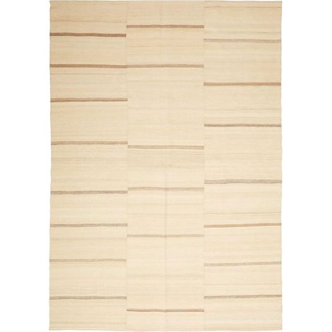 Authentique tapis d'Orient kilim fait main 163x233 beige et crème (1/5)