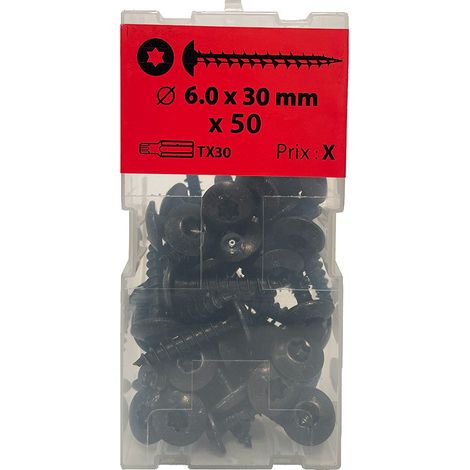 50 vis penture 6 x 30mm zingué noir - Viswood (1/2)