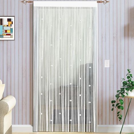 Beaded Door Curtain Anti Fly Curtain for Exterior Door Mosquito Net Curtains Anti Fly Curtain Outdoor Room Divider 100x200cm White (1/5)