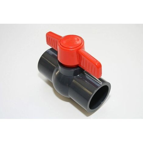 DPZO Vanne à bille 50 mm avec 2 manchons adhésifs 1 1/2 en PVC, U 10 bar -DPZO