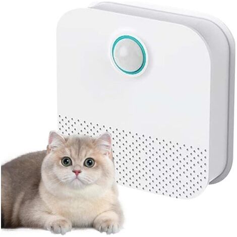 Blanc, désodorisant pour litière pour chat, éliminateur d’odeurs automatique avec capteur intelligent, désodorisant intelligent rechargeable, purificateur d’air silencieux pour bac à litière, panier p (1/4)