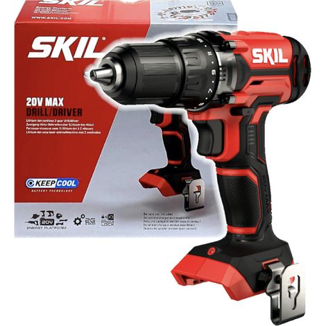 Perceuse-visseuse sans fil 20V – 17 positions de couple – Mandrin auto-serrant 13mm – Éclairage LED – Clip de ceinture – Skil (1/2)