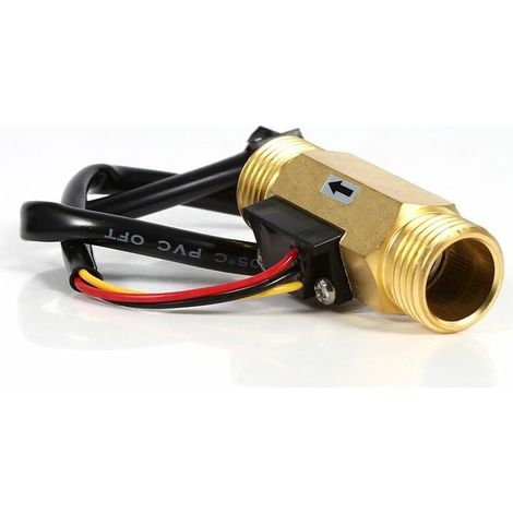 Sensor de flujo de agua Medidor de flujo Medidor de líquido Interruptor de flujo de agua 60 mm G1/2 pulg. Medidor de líquido de alambre de cobre 1-25 L/min (1/5)