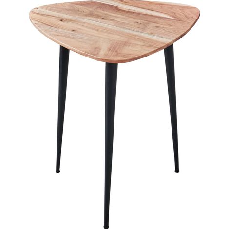 Beistelltisch Akazie 50 x 50 cm natur schwarz ELSA (1/5)