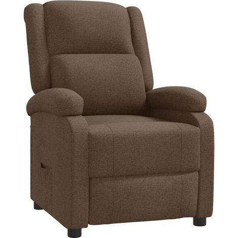 Fauteuil inclinable en tissu marron (1/5)
